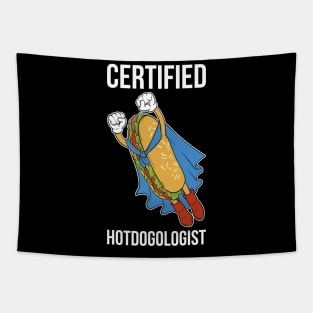 Certified Hotdogologist Funny Hot Dog Gift Tapestry