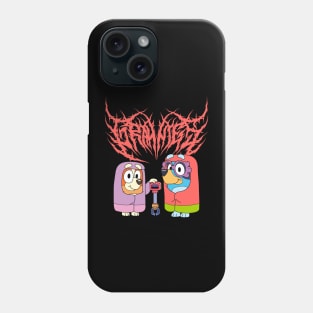 Black Metal Bluey Grannies Janet & Rita Phone Case