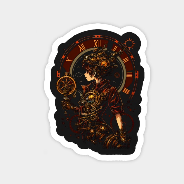 Steampunk Girl Magnet by JonHerrera