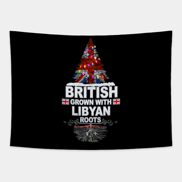 British Grown With Libyan Roots - Gift for Libyan With Roots From Libya Tapestry by Country Flags