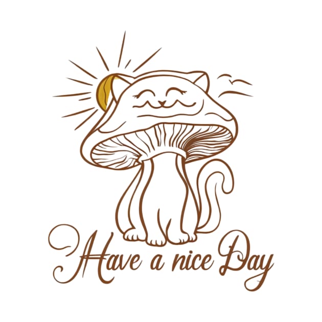 Happy Cat with mushroom face by Tee.gram