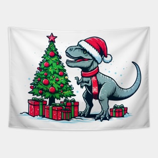 Christmas T-Rex Tapestry