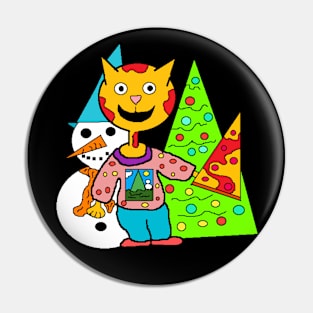 my cat loves Christmas with pizza Pin