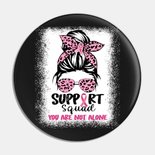 Support Squad Messy Bun Pink Warrior Breast Cancer Awareness Pin