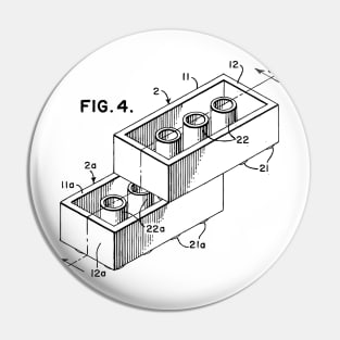 Lego Piece Patent Blueprint Pin