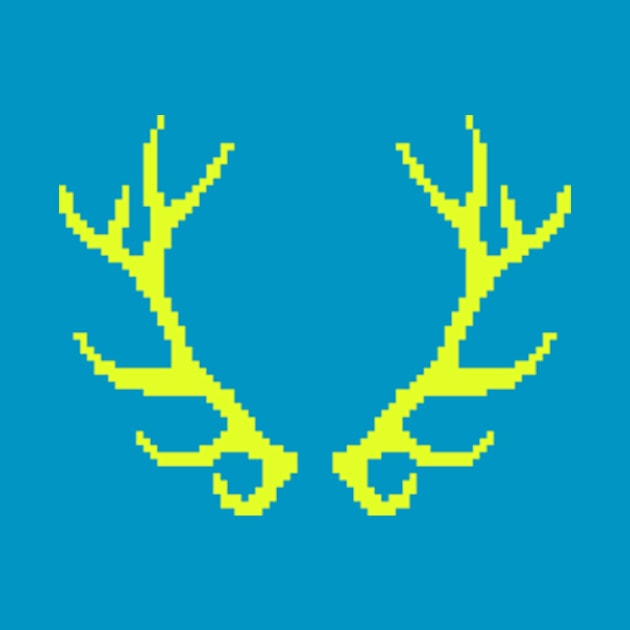 Yellow Pixel Antlers by PixelArtPlanet