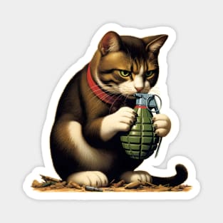 Cat and Grenade Magnet