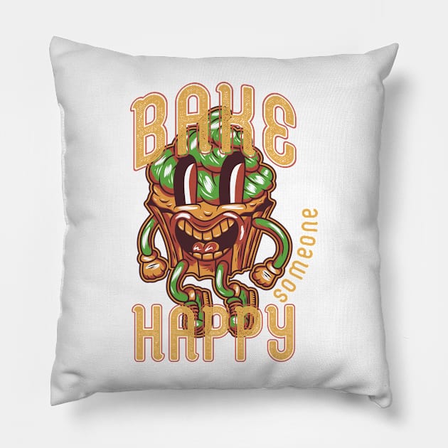 Bake Someone Happy Pillow by HassibDesign