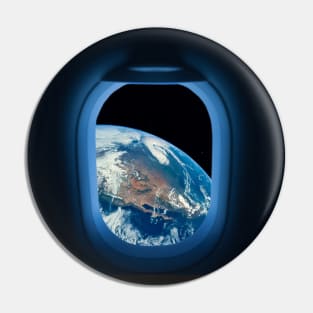 Space Travel Blue Planet Earth Window Seat Pin