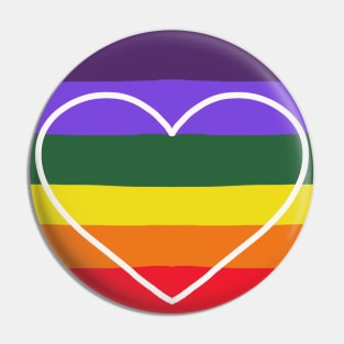 Colorful Rainbow Heart Design Pin