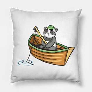 panda fishing Pillow