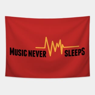 Music never sleeps (black) Tapestry