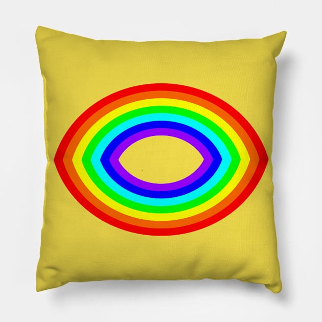 Rainbow Eye on Illuminating Pillow by ellenhenryart