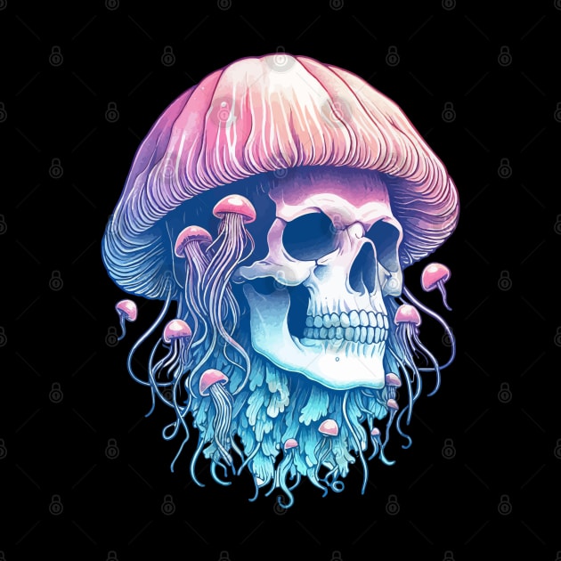 Pastel Goth Skull Jellyfish by TomFrontierArt