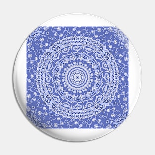 Secret garden mandala in dreamy blue Pin