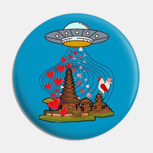 Love From Alien - Funny Alien Pin