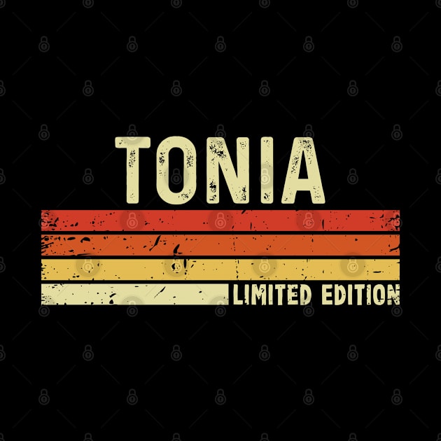 Tonia Name Vintage Retro Limited Edition Gift by CoolDesignsDz