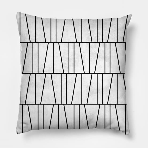 Mid-Century Modern Pattern No.6 - White Concrete Pillow by ZoltanRatko