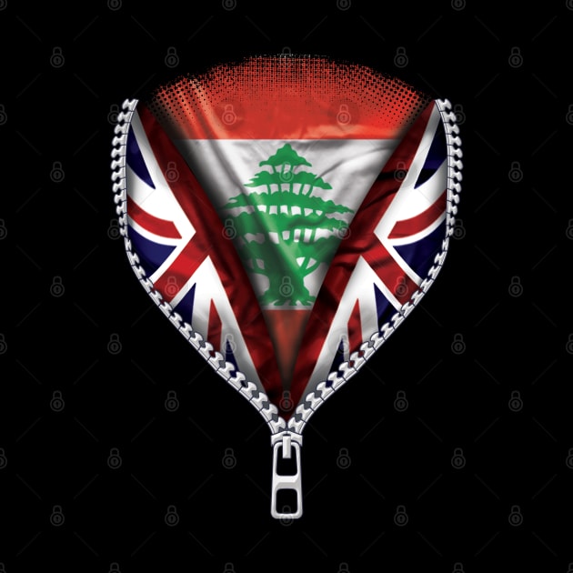 Lebanese Flag  Lebanon Flag zipped British Flag - Gift for Lebanese From Lebanon by Country Flags