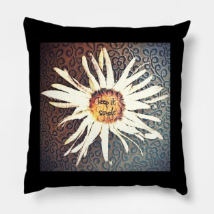 Keep it Simple, Daisy Flower Design Pillow