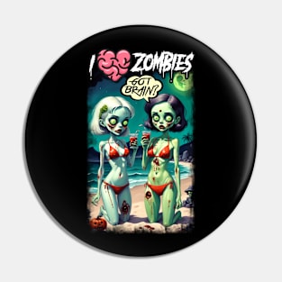 I Love Zombies Pin