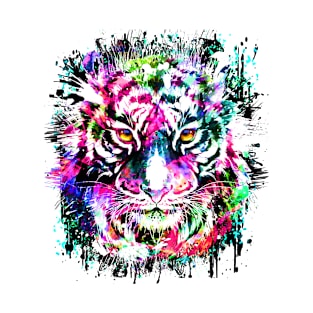 Colorful Tiger - Siberian Tiger Head T-Shirt