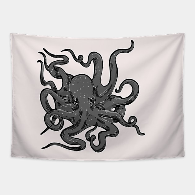 Pop Art Octopus Tapestry by kiwodesign