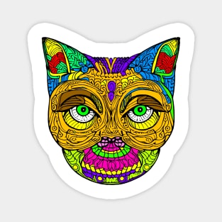 Cat abstract colorful art Magnet