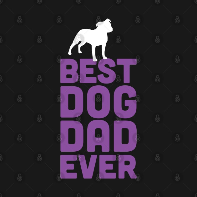 Best Staffie Bull Terrier Dog Dad Ever - Purple Dog Lover Gift by Elsie Bee Designs