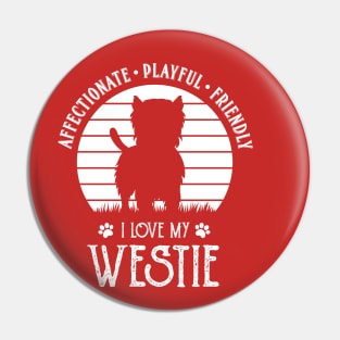 West Highland Terrier Dog Westie Minimalist Design Pin