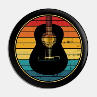 Retro Vintage Circle Sunset Classical Guitar Pin