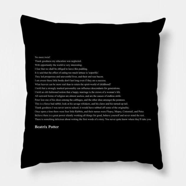 Beatrix Potter Quotes Pillow by qqqueiru