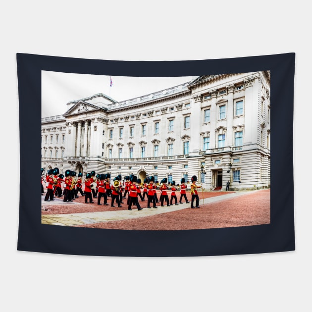 Changing Of The Guard At Buckingham Palace Tapestry by tommysphotos