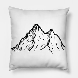 Rocky Mountain with a View Drawing Pillow