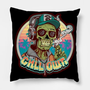 Pop Culture Zombie in Hip Hop Gear Pillow