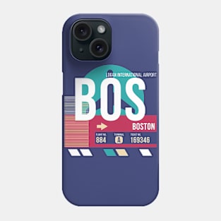 Boston (BOS) Airport Code Baggage Tag E Phone Case