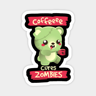 Coffee zombie bear Magnet