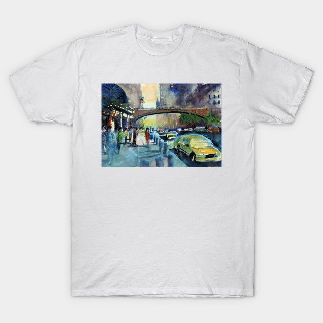 Discover Cityscape painting - Cityscape Watercolour Painting - T-Shirt