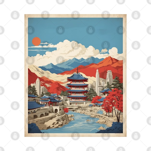 Bucheon South Korea Travel Tourism Retro Vintage Art by TravelersGems