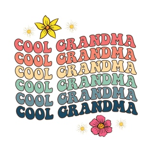 Groovy Floral Cool Grandma Ideas Gift For Mother Day New Grandma T-Shirt