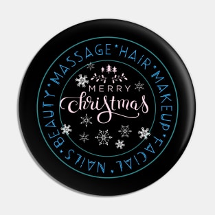 Merry Christmas Beauty Salon Pin