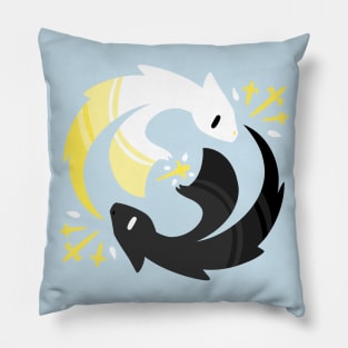 Light and Dark Dragons Pillow