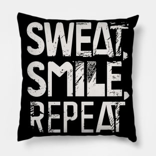 Grungy Fitness Motivation T-Shirt | Unisex Workout Apparel | Unique Funny Healthy Life Gift Idea for Sports Enthusiasts Pillow