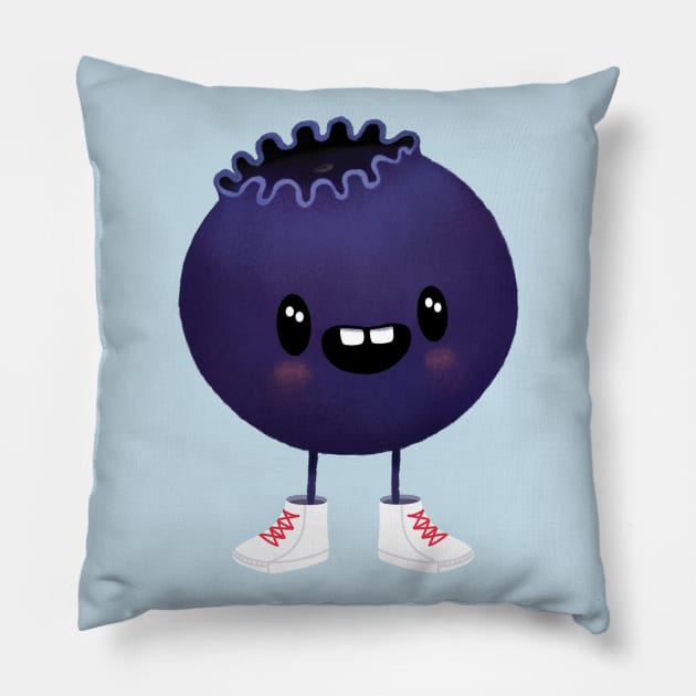 Blue Barry Pillow by ninnymuggins