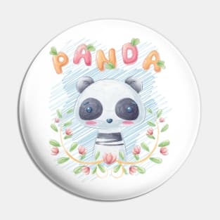 Cute panda in leaf Pin