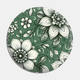 White Flowers Pin