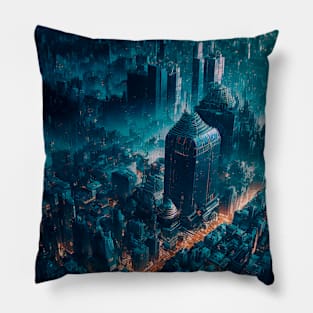 Blue City Pillow