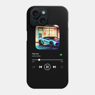 Fast Car, Luke Combs, Music Playing On Loop, Alternative Album Cover Phone Case