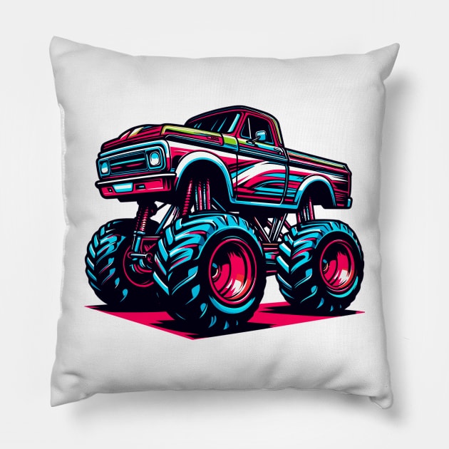 Monster Truck Pillow by Vehicles-Art