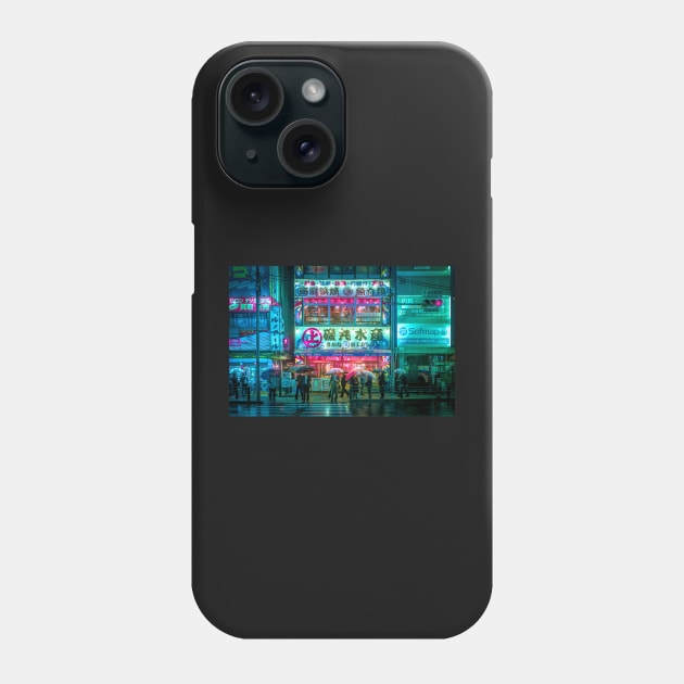 Cyberpunk vibes in Akihabara Phone Case by TokyoLuv